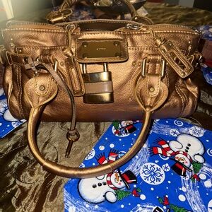 Chloe Metallic Bronze Satchel